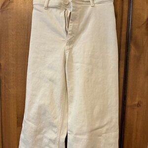 White Jeans, Zara, Size 0, High Waist, Wide Leg